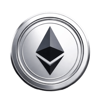 Koin cryptocurrency Ethereum ETH melayang sebagai elemen grafis